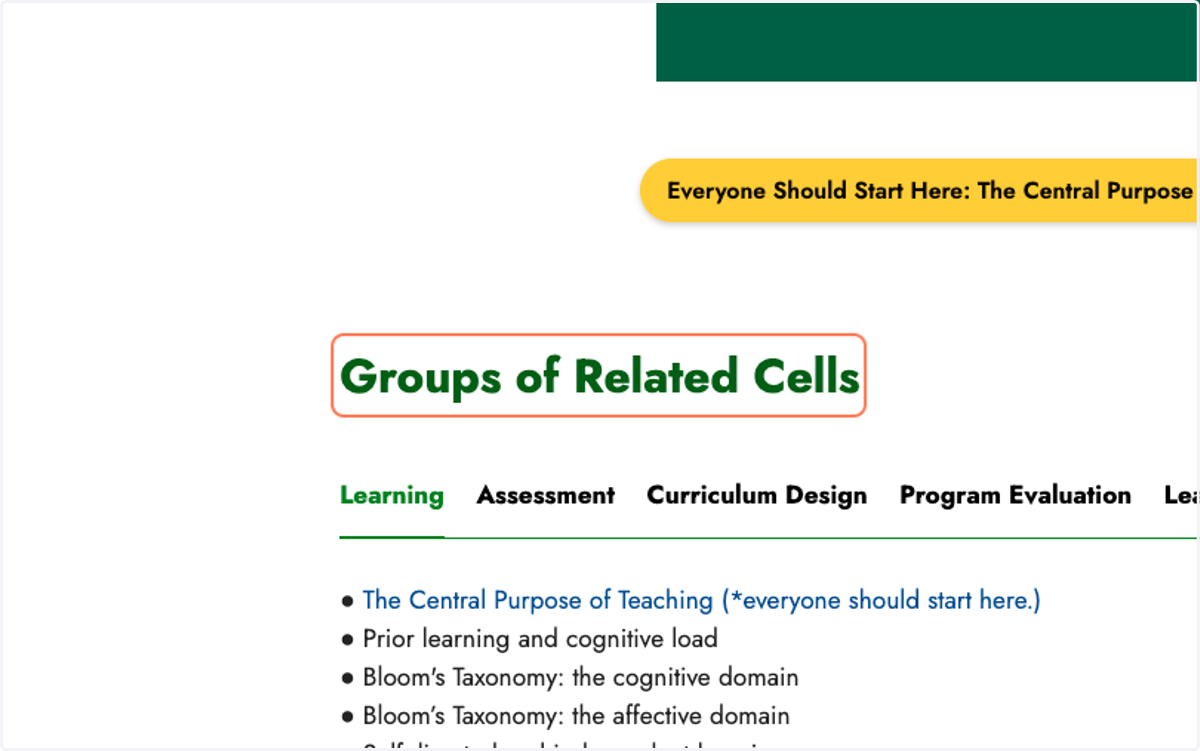Click on Groups of Related Cells
