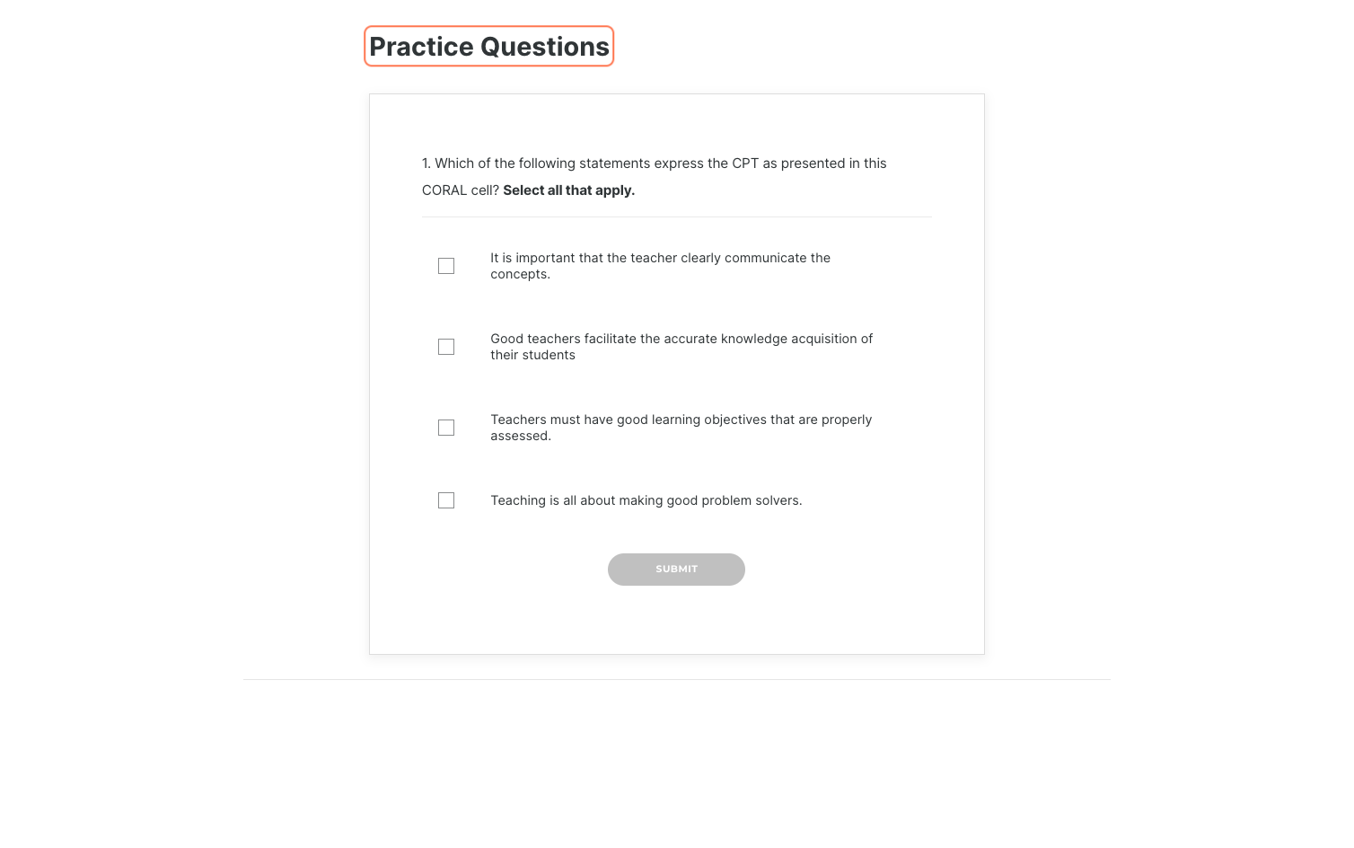 Complete Practice Questions