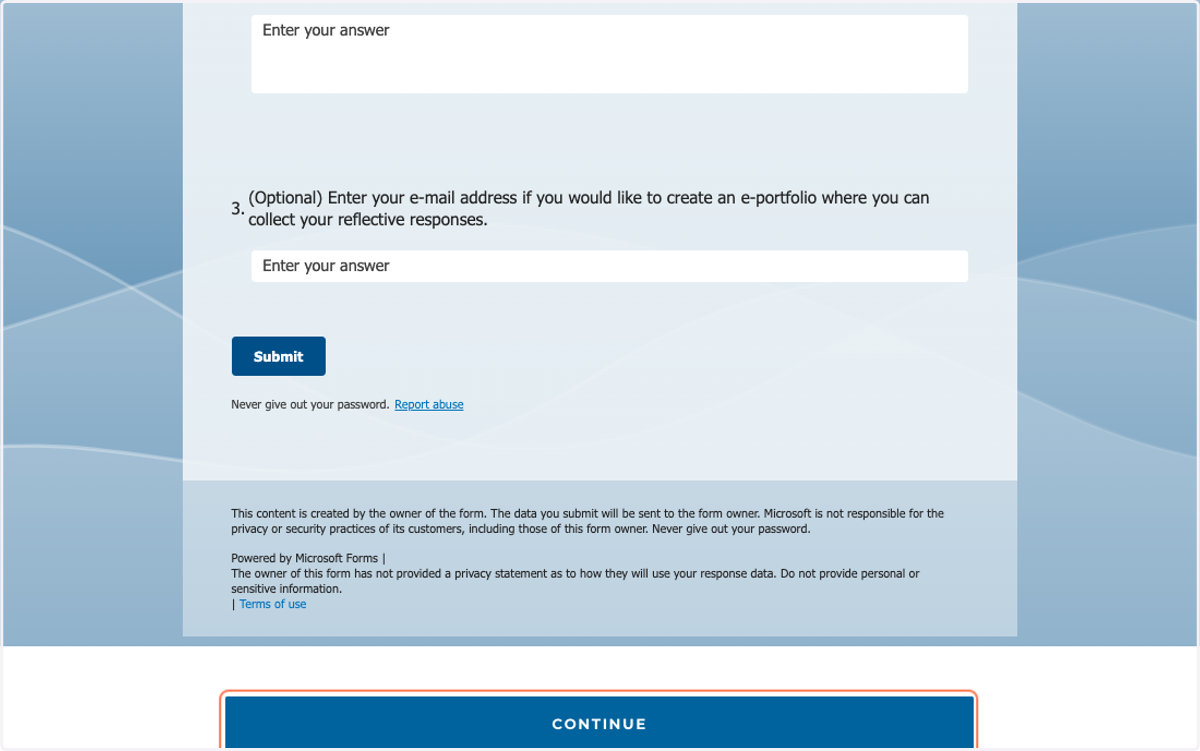 Click on SUBMIT and then CONTINUE