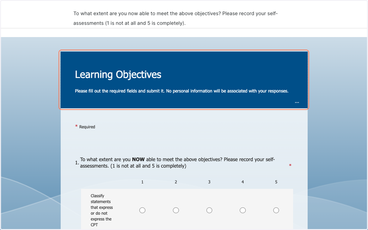 Complete the Pre-assessment
