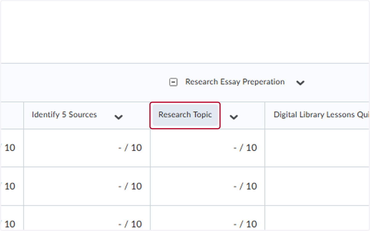 Locate the assignment you want to enter 0's for and click on it