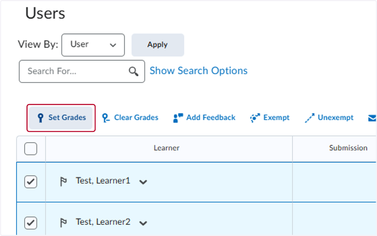 Click on Set Grades