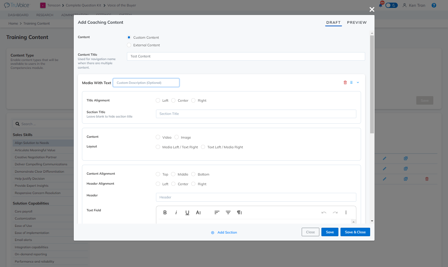 Select a Title Alignment option