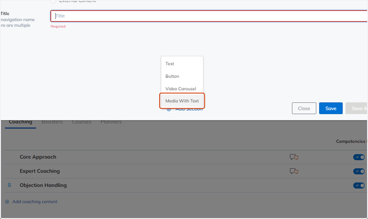 Click on Media With Text