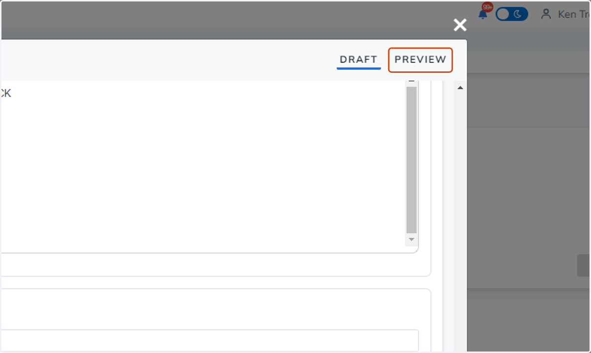 Click on PREVIEW to view the new content