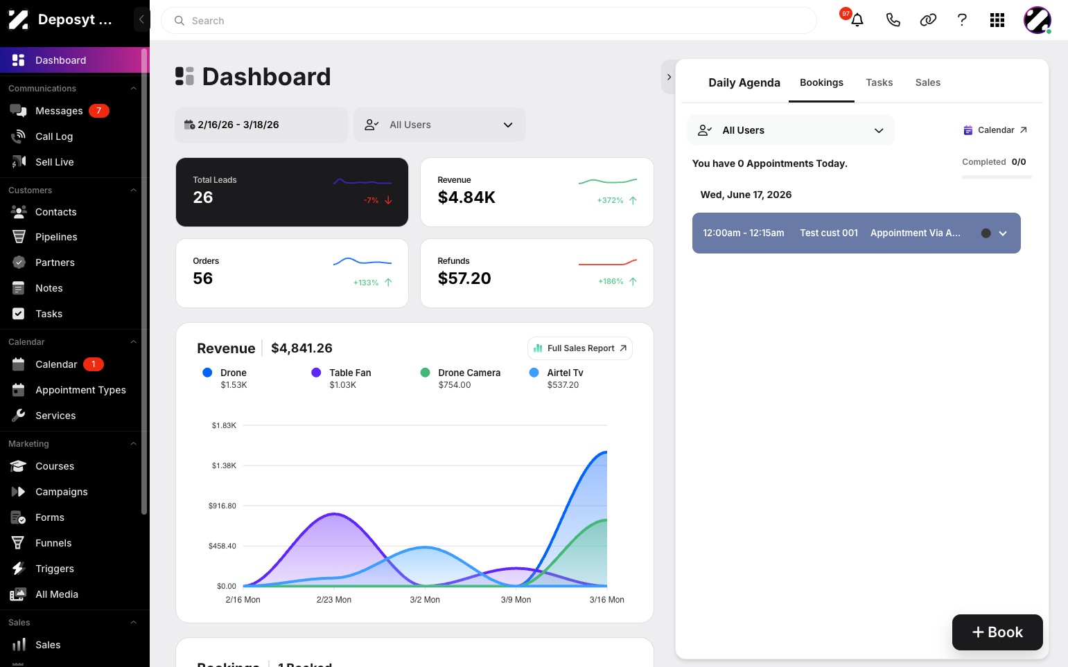 Step 1: You can access the dashboard from anywhere on the site by clicking Dashboard on the left panel.