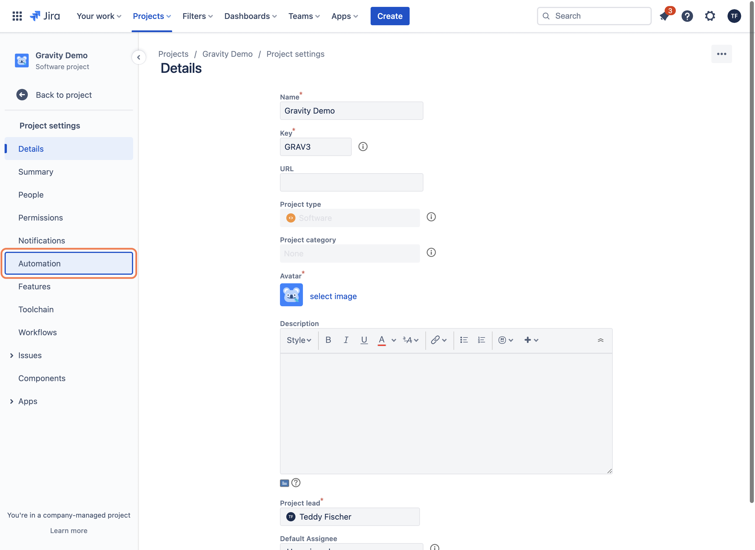 Click on Automation