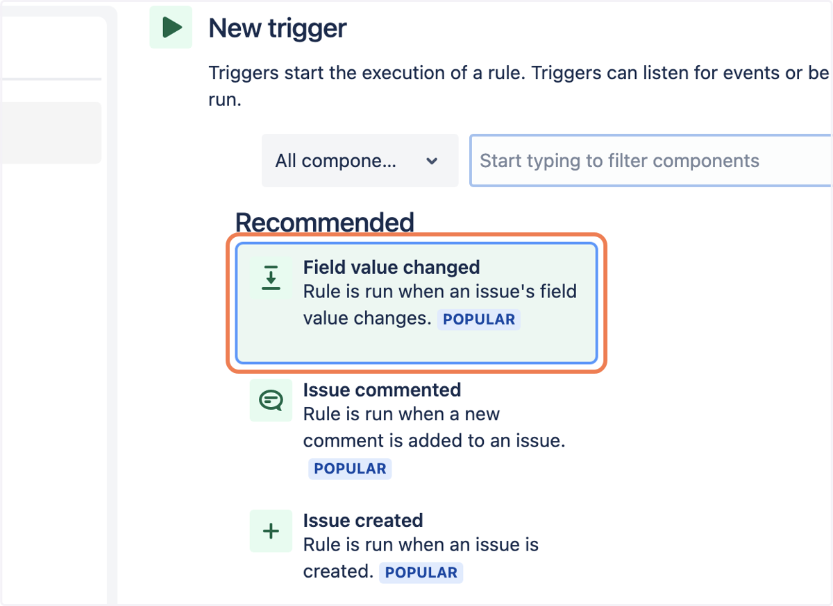 Click on Field value changed…