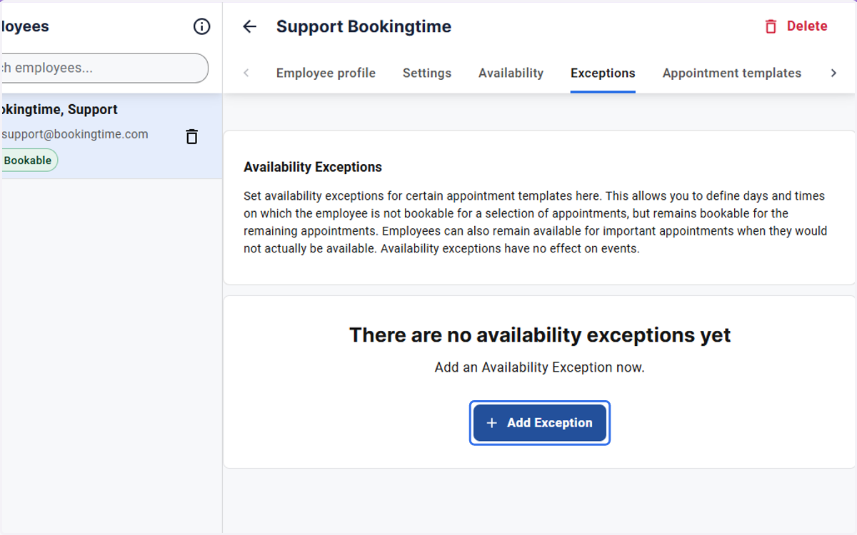 Click on Add Exception