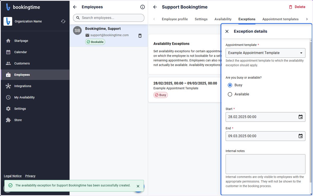 The entered configuration will be shown at the end