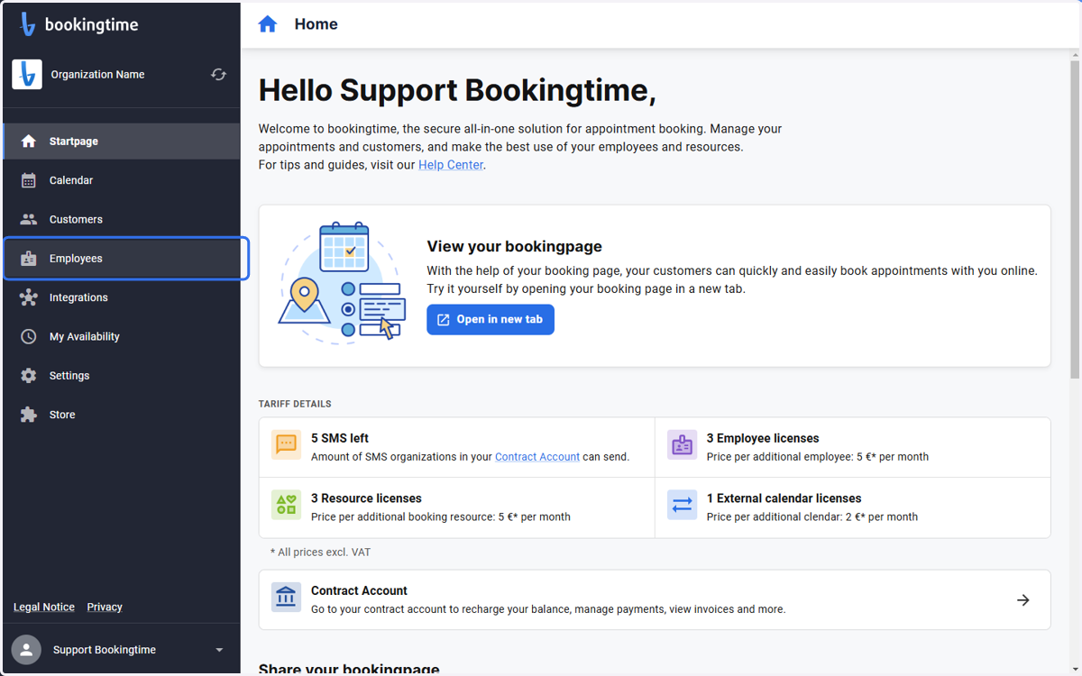 Click on Employees