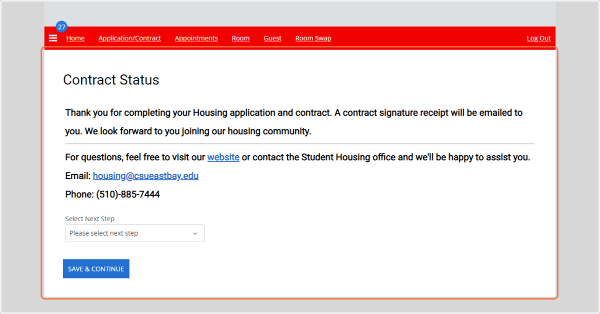 Application and Contract Submitted