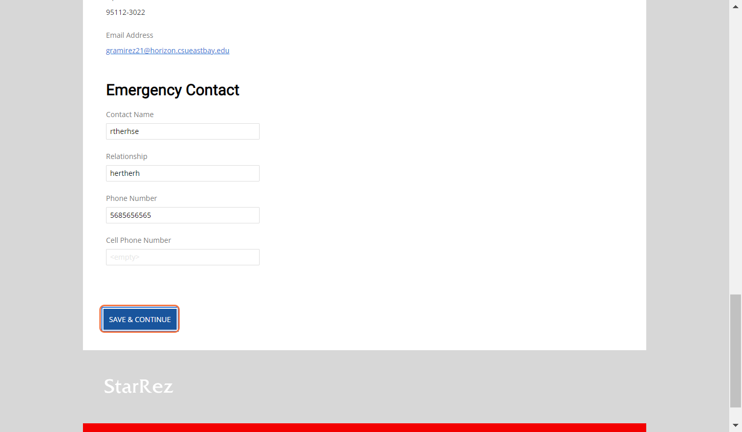 Click on SAVE & CONTINUE