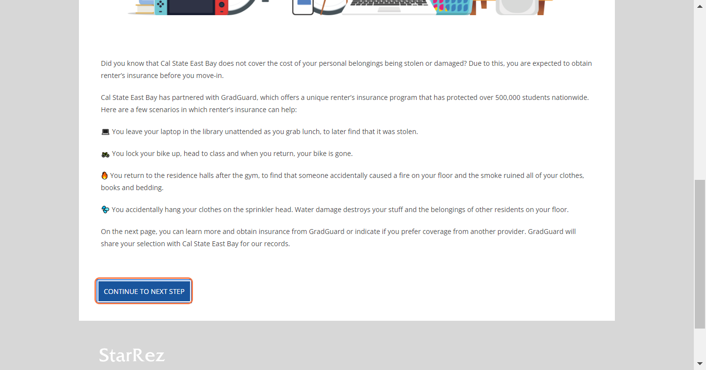 Click on CONTINUE TO NEXT STEP
