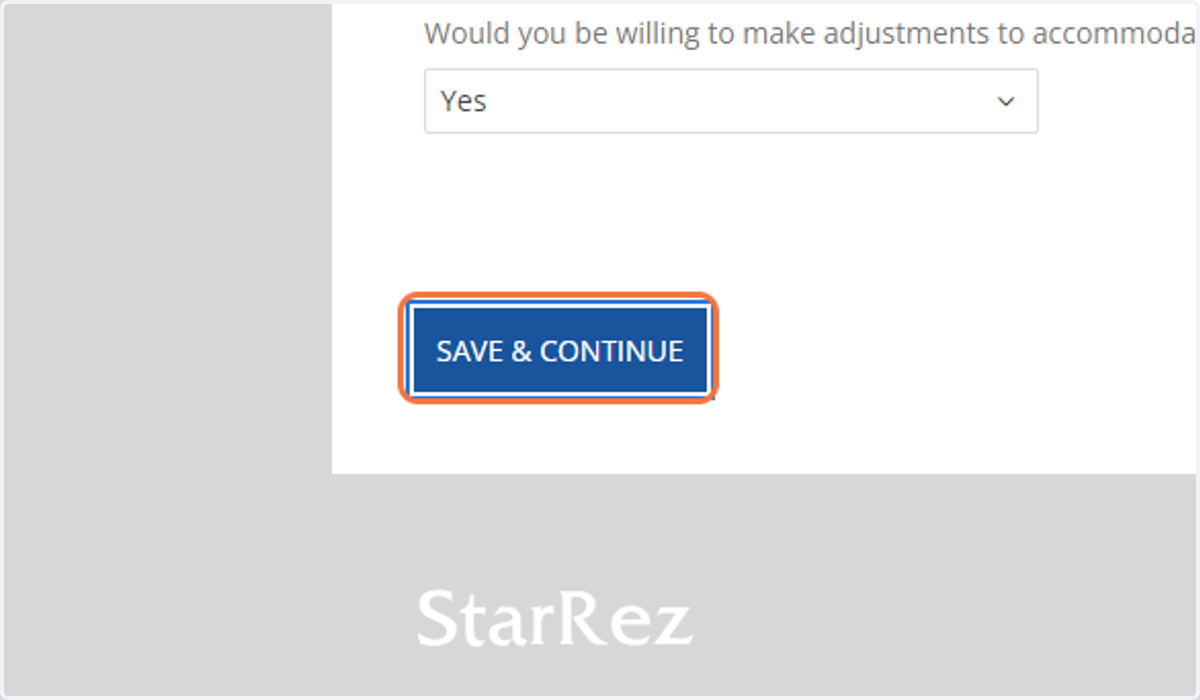Click on SAVE & CONTINUE