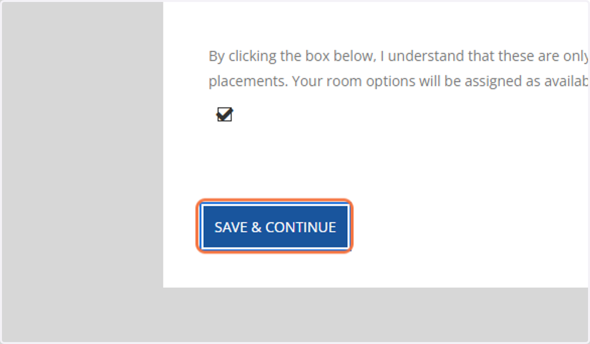 Click on SAVE & CONTINUE