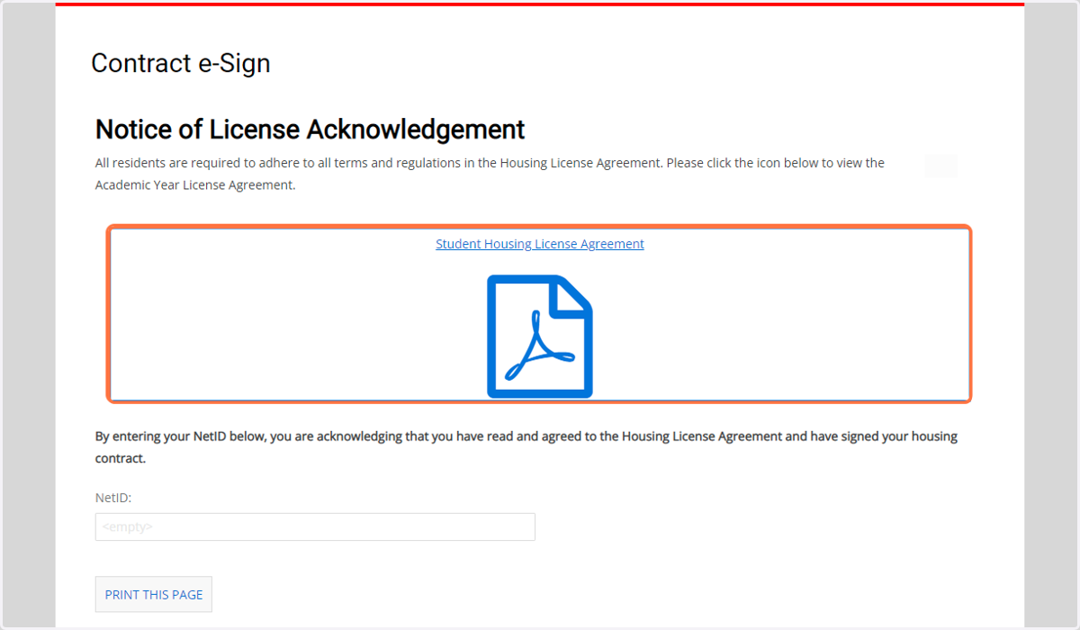 Student Housing License Agreement