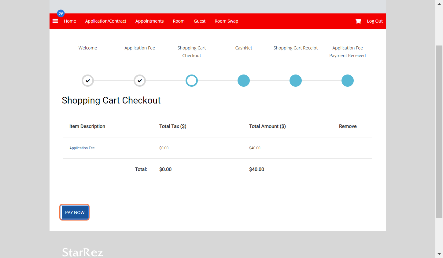 Click on PAY NOW