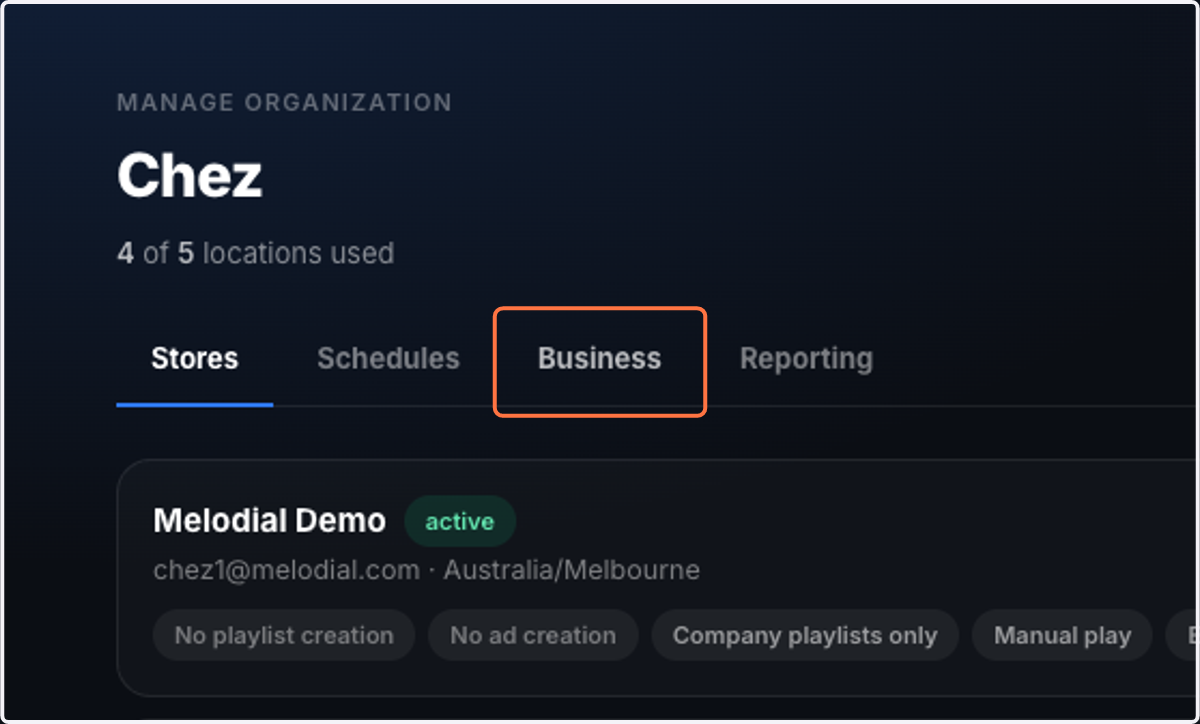 Click on Business