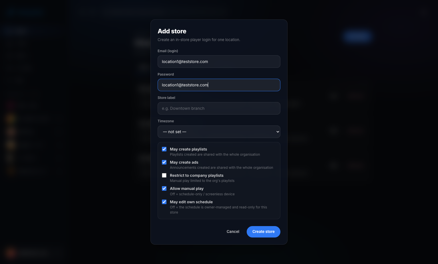 Create a password.