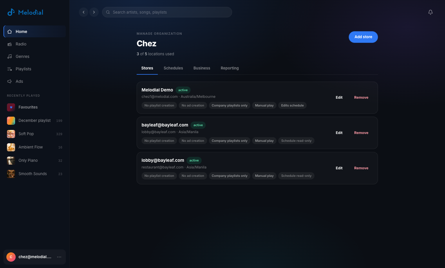Click on Add store
