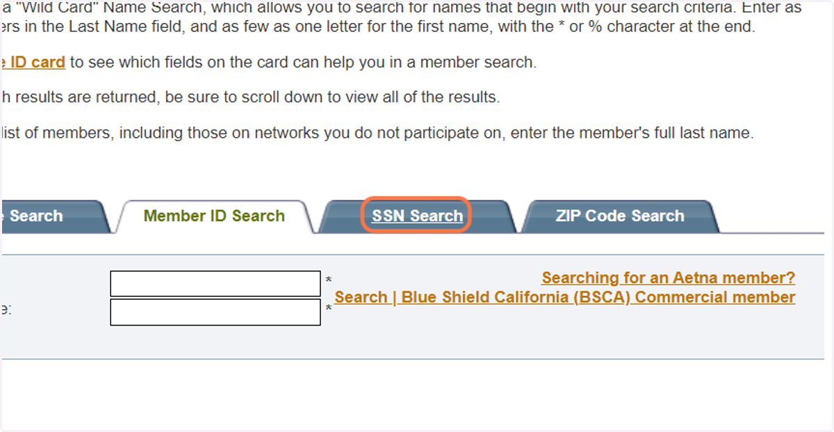 Click on SSN Search