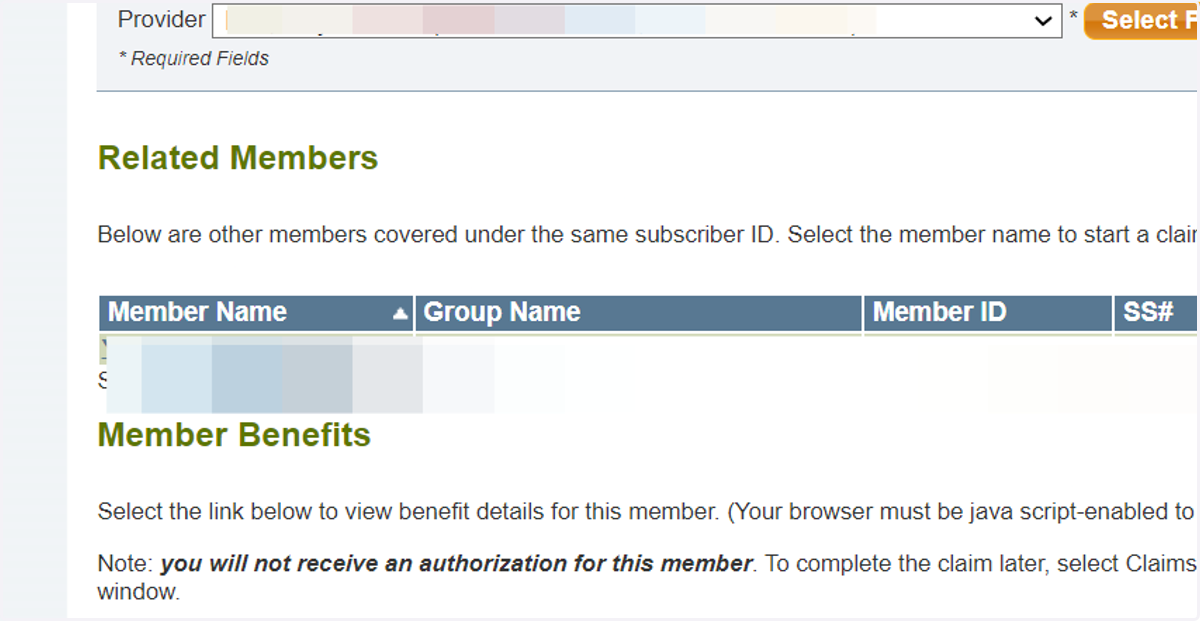 Click on Show Member Benefits