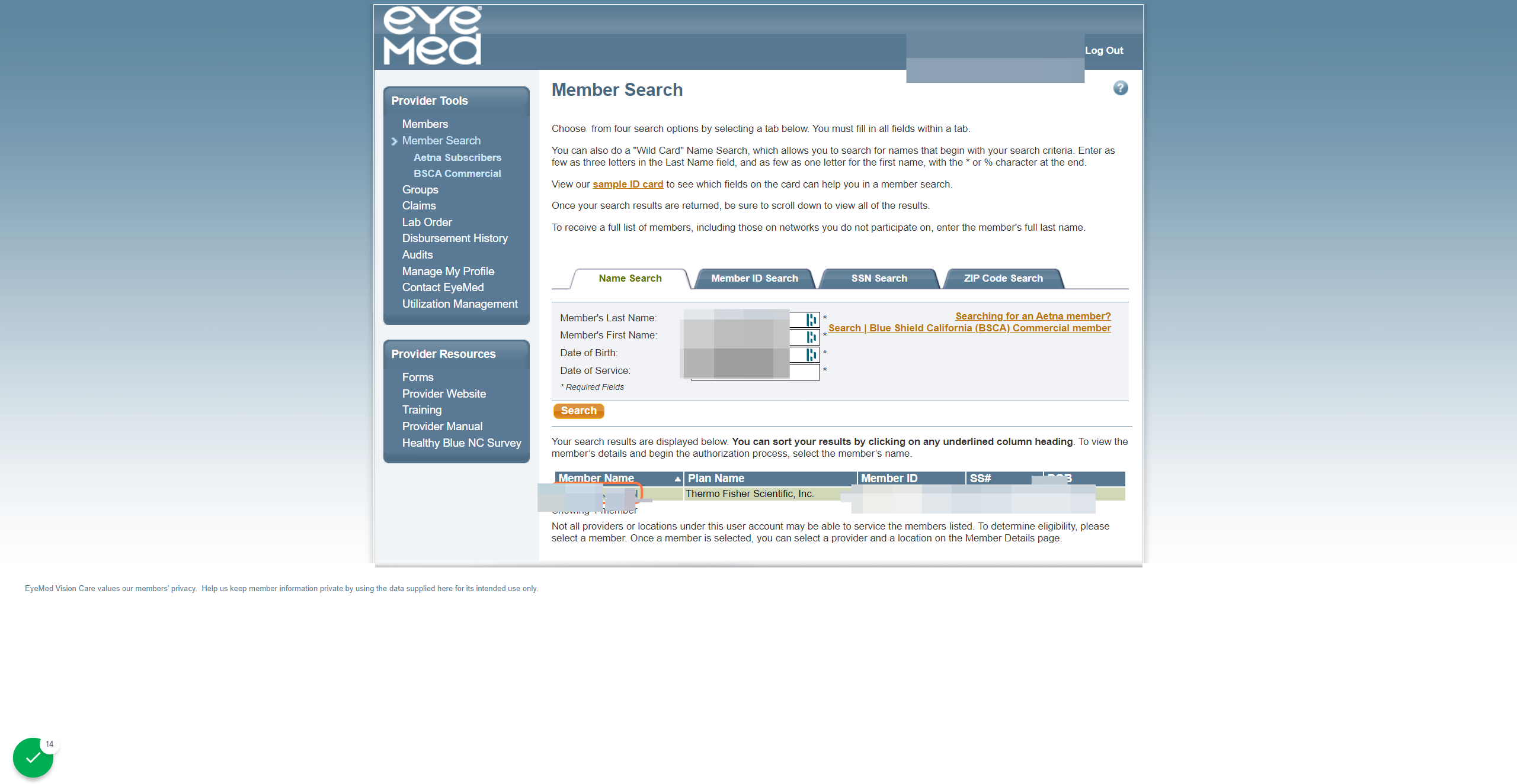 Click on patient name