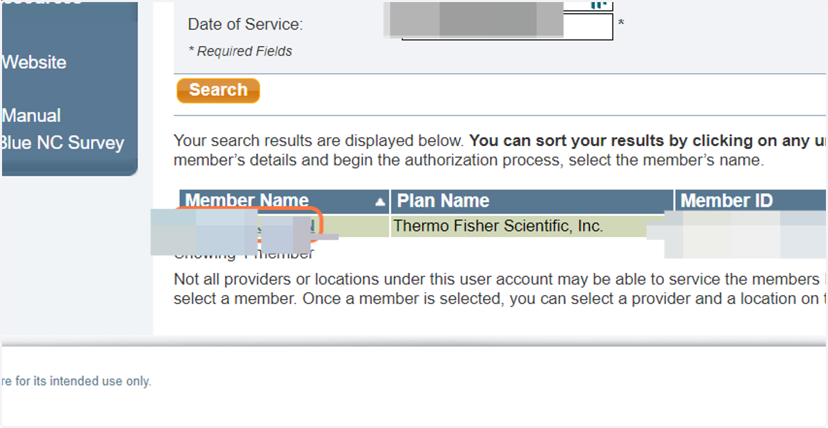 Click on patient name