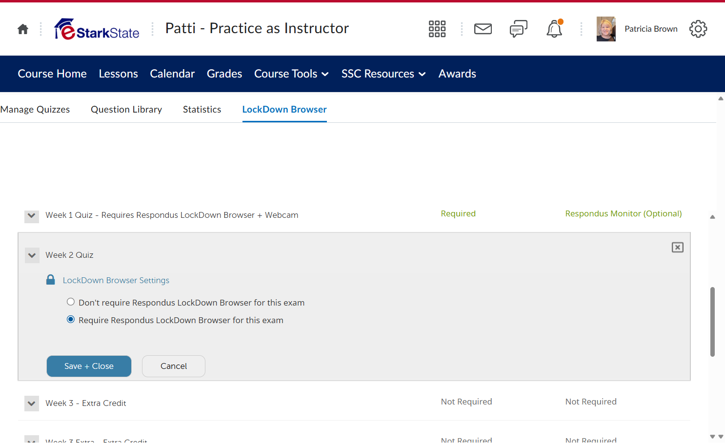 Select Require Respondus LockDown Browser for this exam
