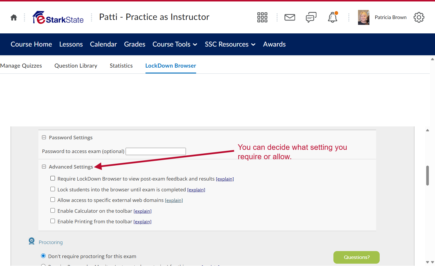 Uncheck Require LockDown Browser to view post-exam feedback and results