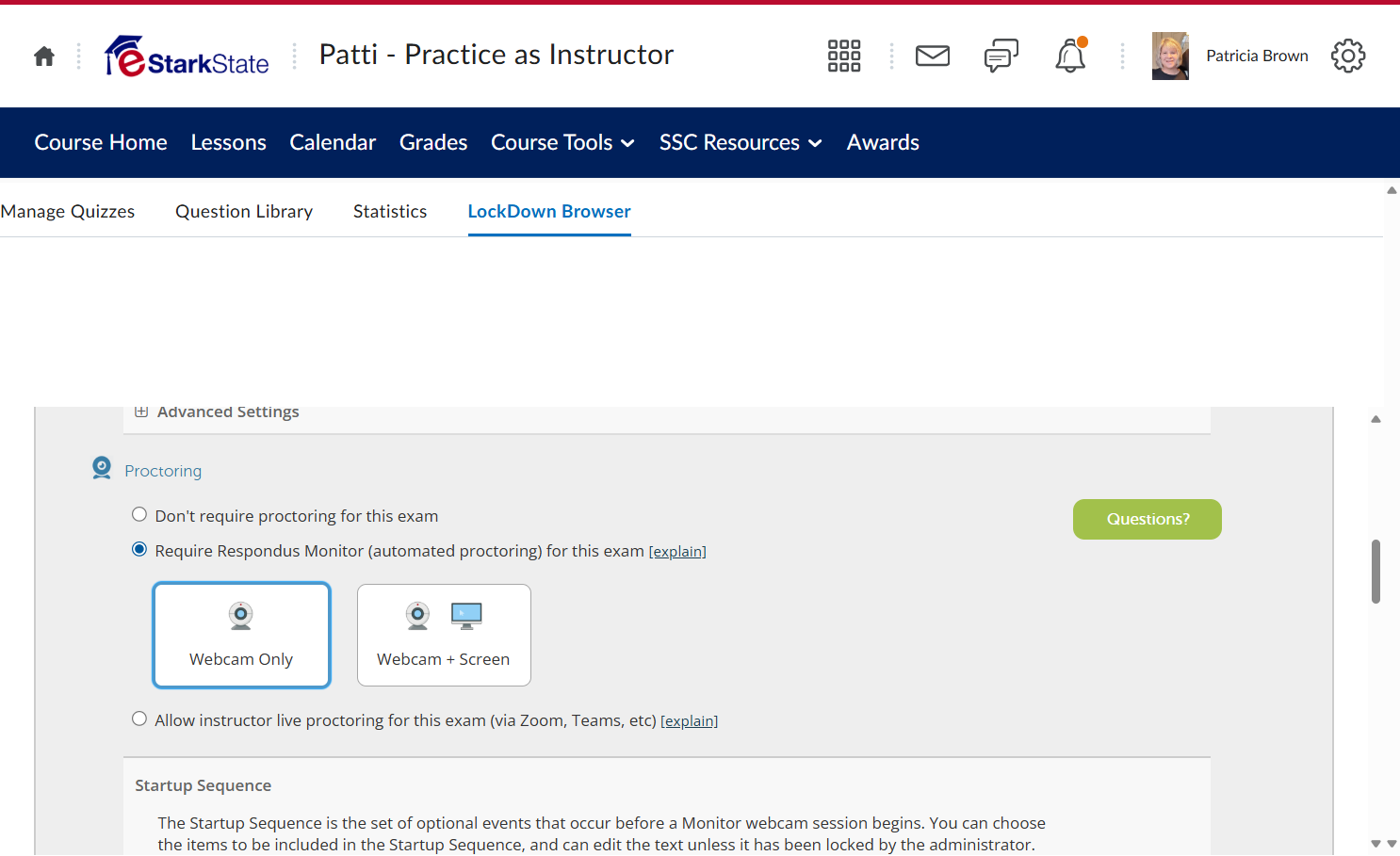 Select Require Respondus Monitor (automated proctoring) for this exam [explain]