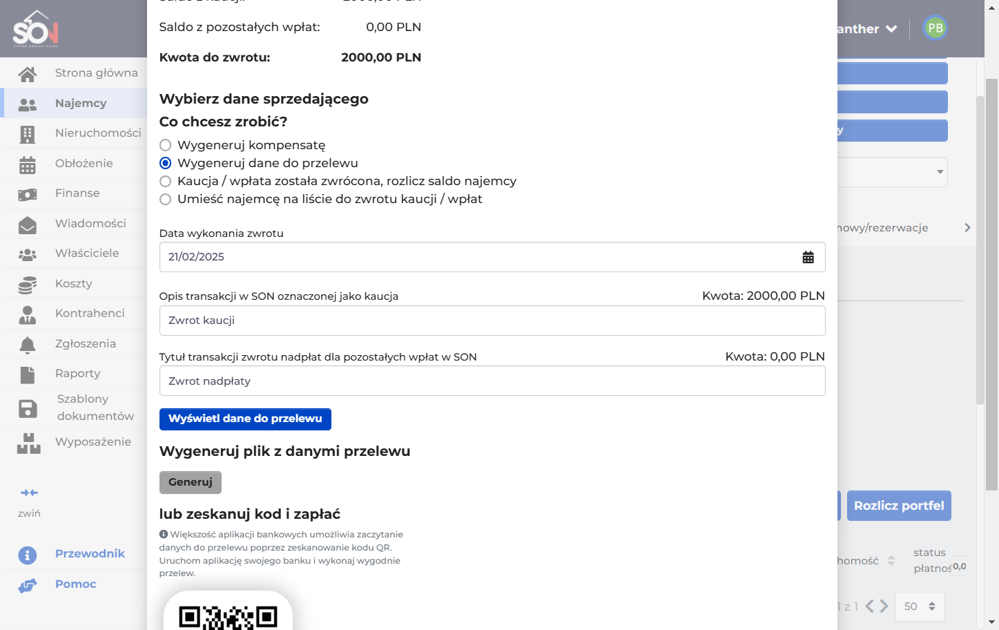 Możesz wyświetlić dane do przelewu, aby je skopiować