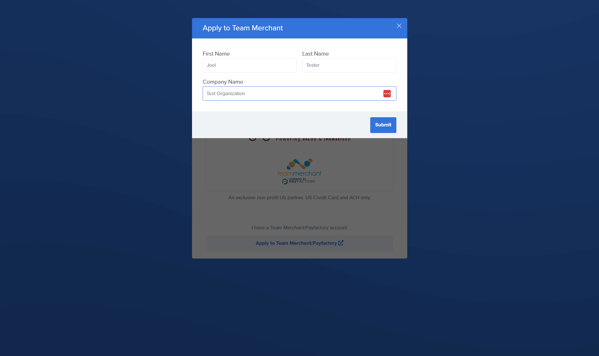 Fill Out and Click on Submit