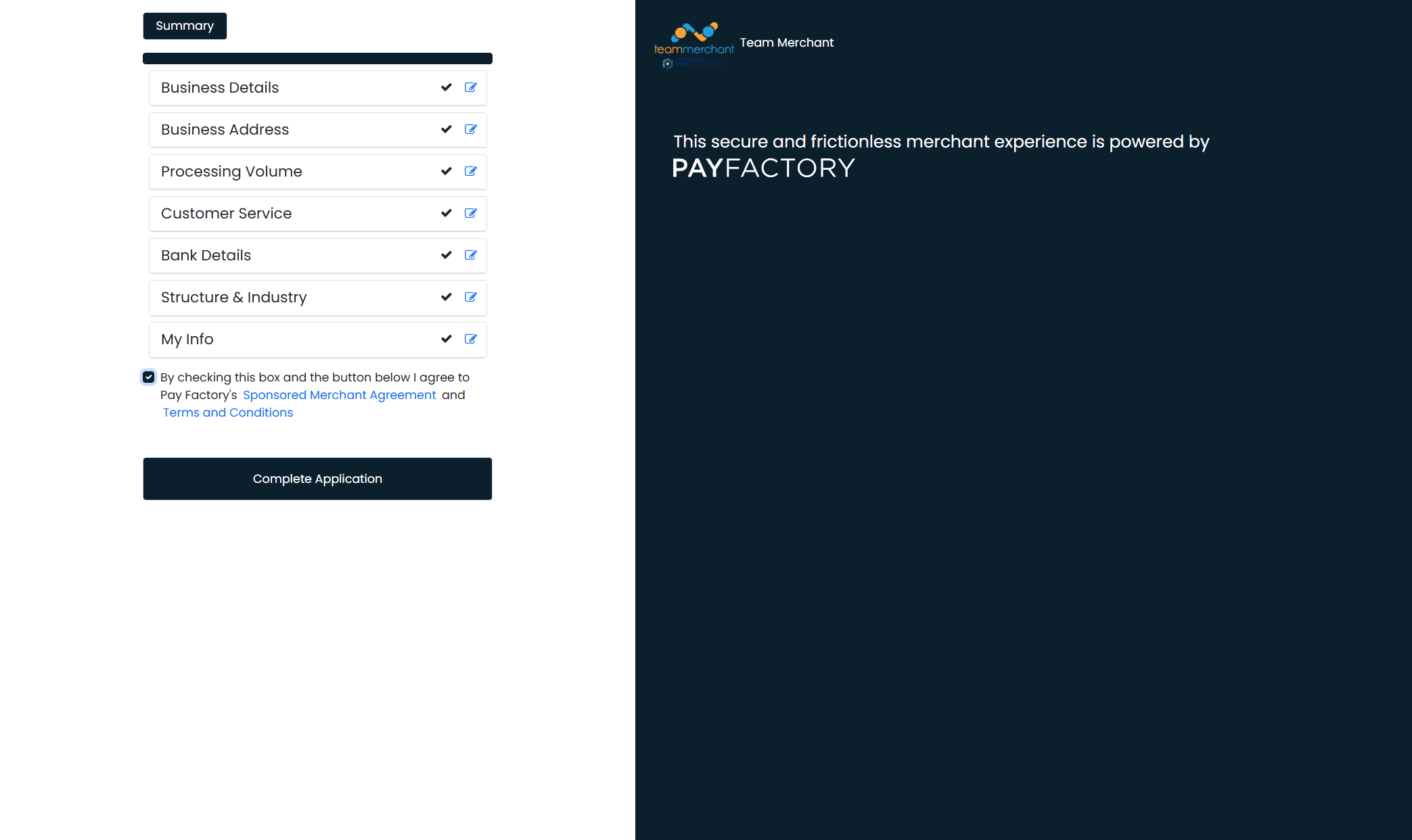 Check the box and click the link to download your merchant agreement