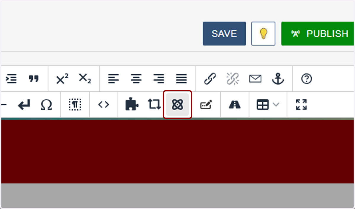 Toolbar in the page editor with the Insert Component button highlighted.