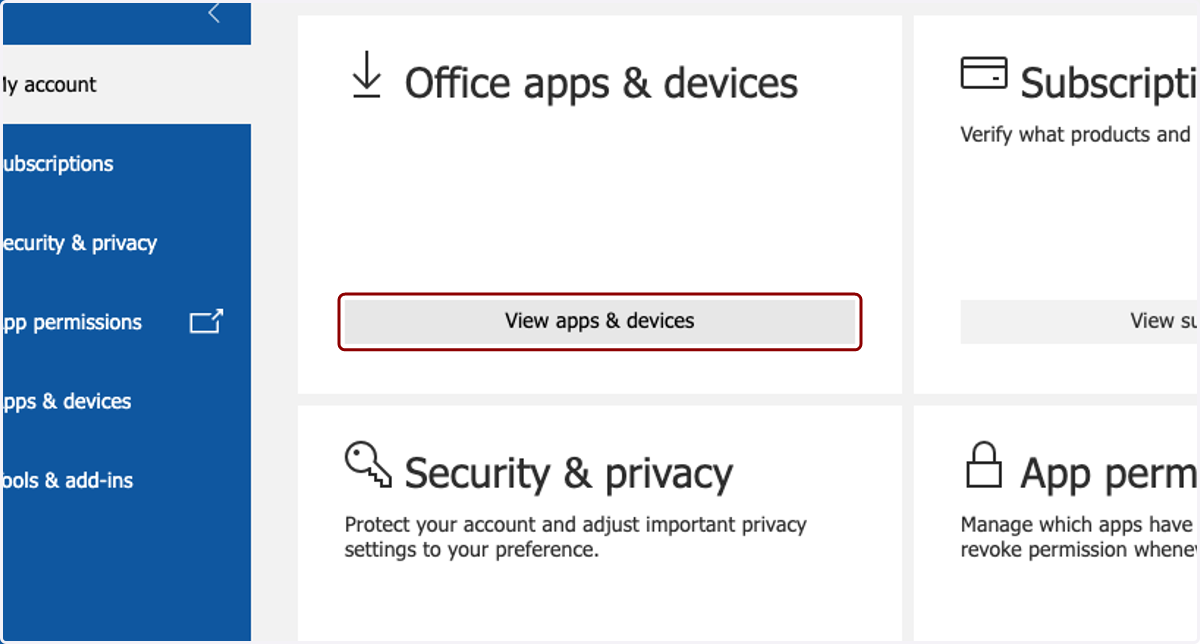 Click on View apps & devices