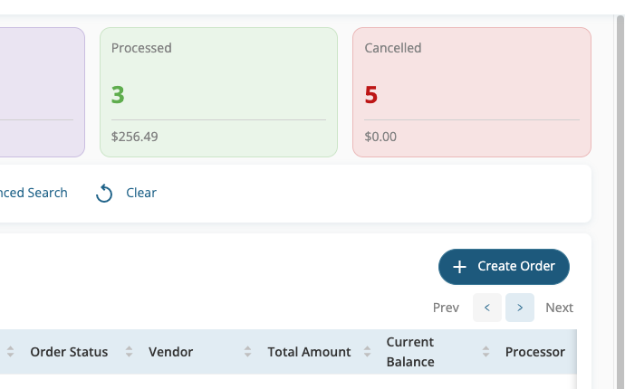 Click on Create Order