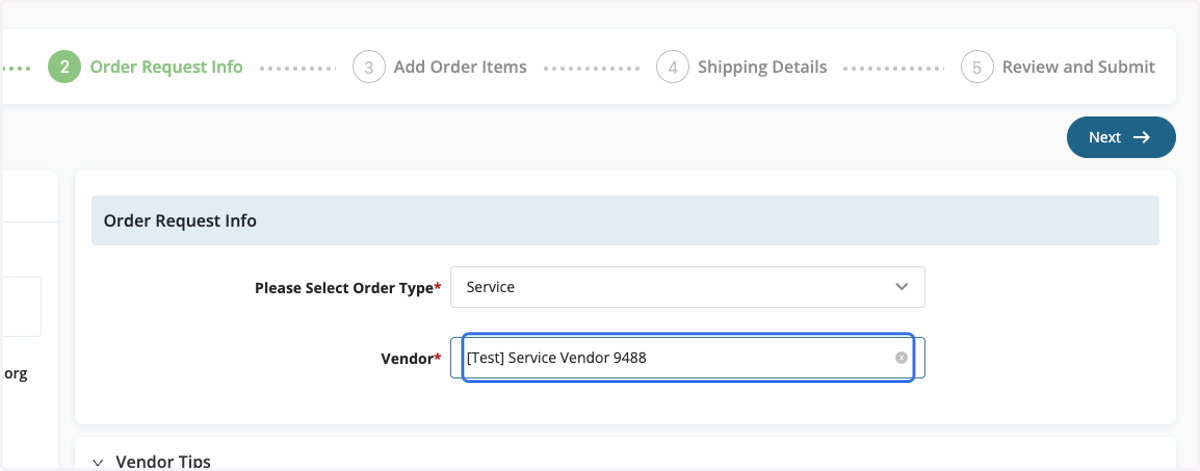 Locate Vendor