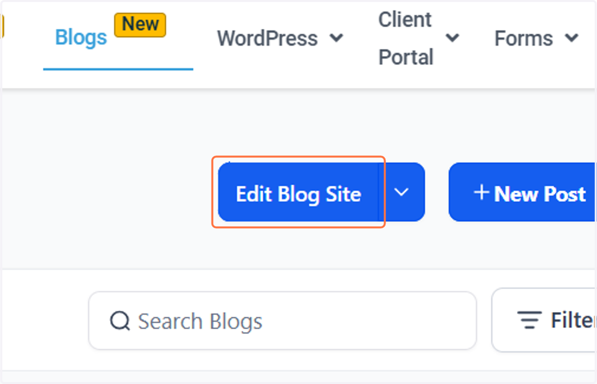 To edit the Blog page you just created, click Edit Blog Site