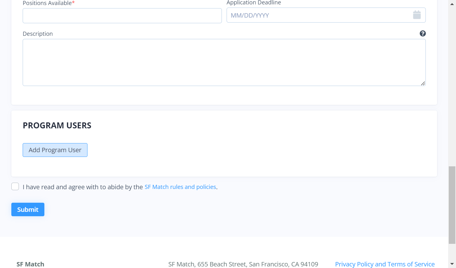 Add your program contacts/users.