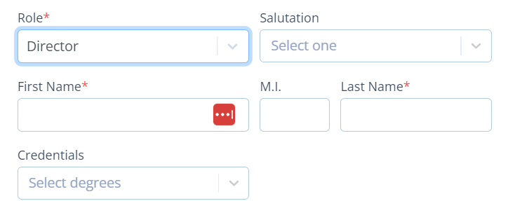 Select "Program Role" to include your director and associate program contacts and fill out contact details.
