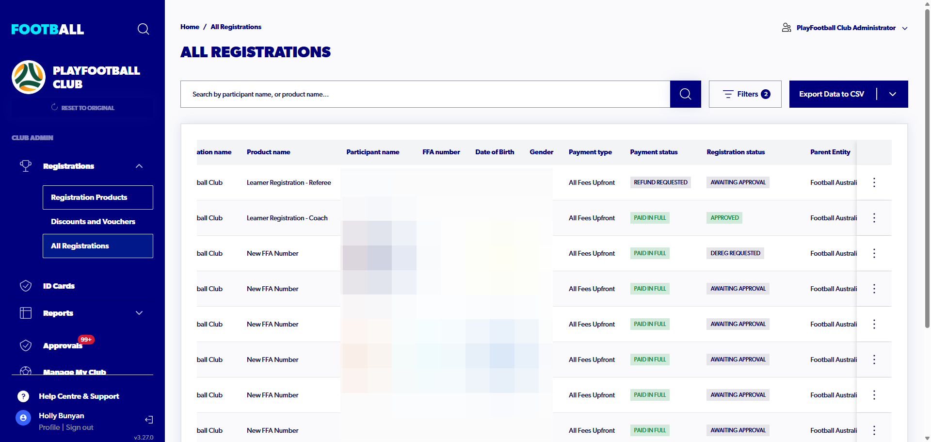 Click on Registration Products
