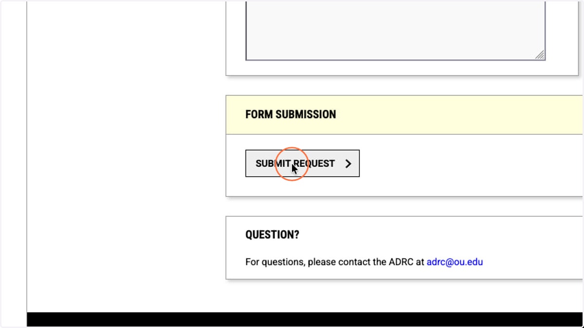 Click the SUBMIT REQUEST button at the bottom of the form to register your alternative format request.