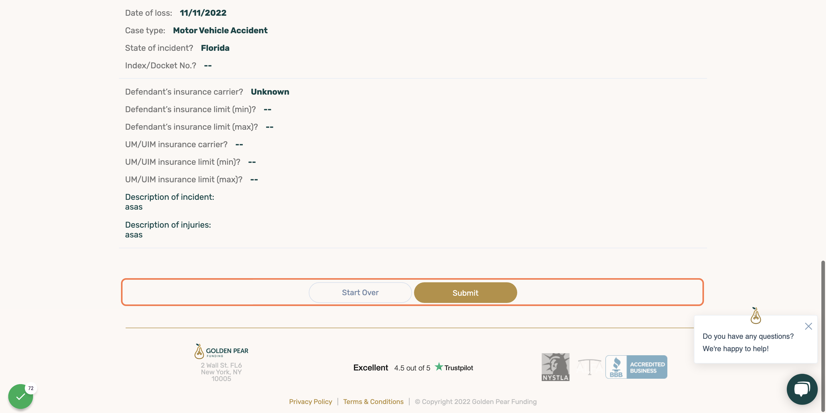 Once you click on Submit the case will automatically go to our system and you'll receive a notification