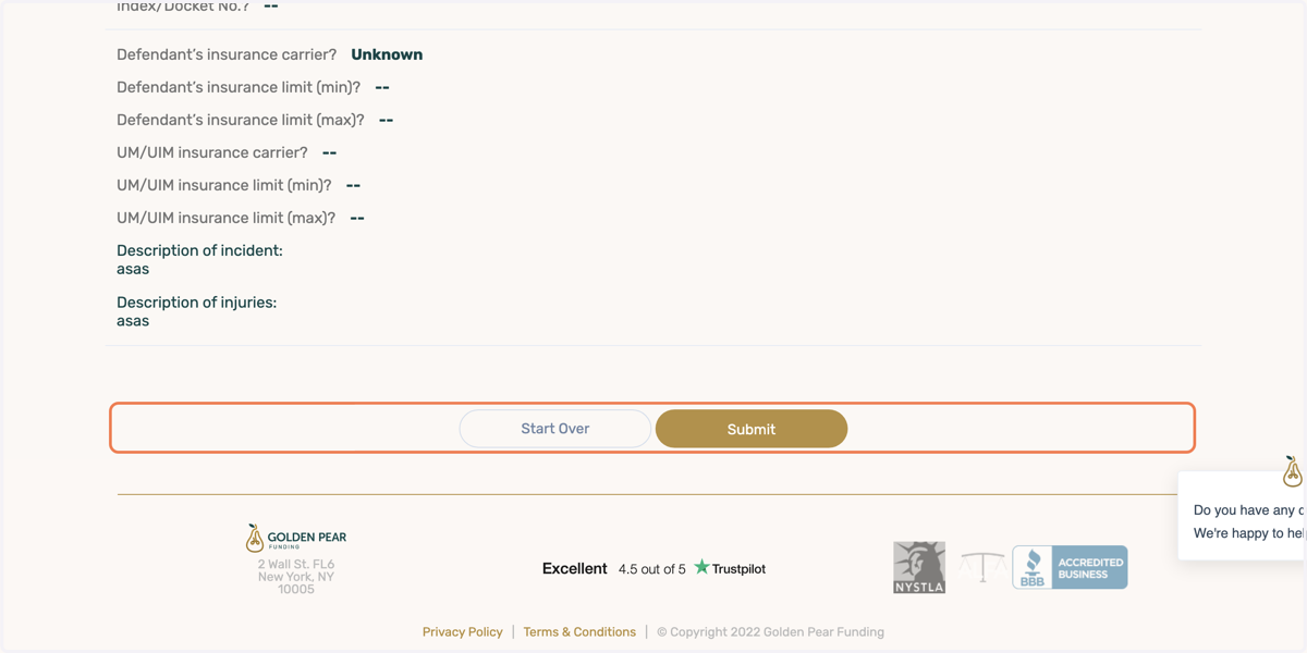 Once you click on Submit the case will automatically go to our system and you'll receive a notification