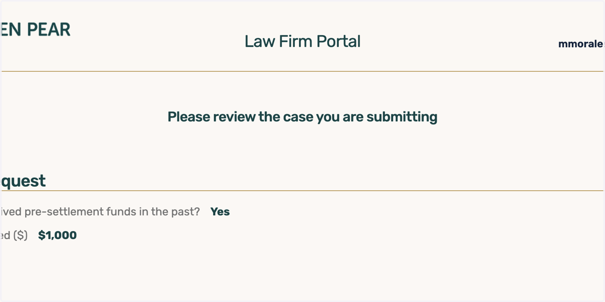 Please review the case you are submitting and confirm all information is correct