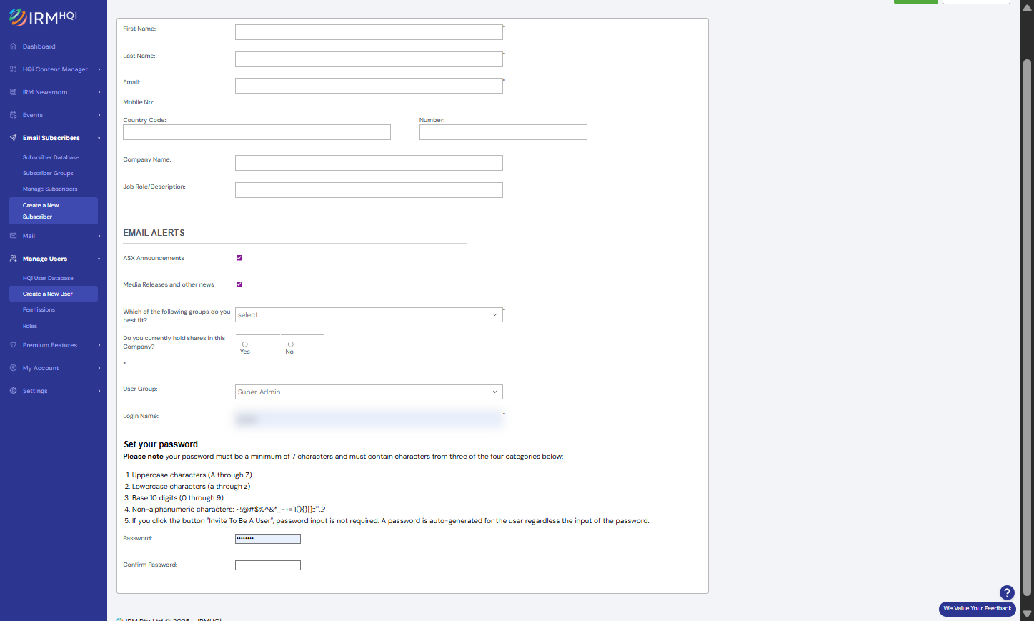 Fill out the necessary fields as in the screen below.