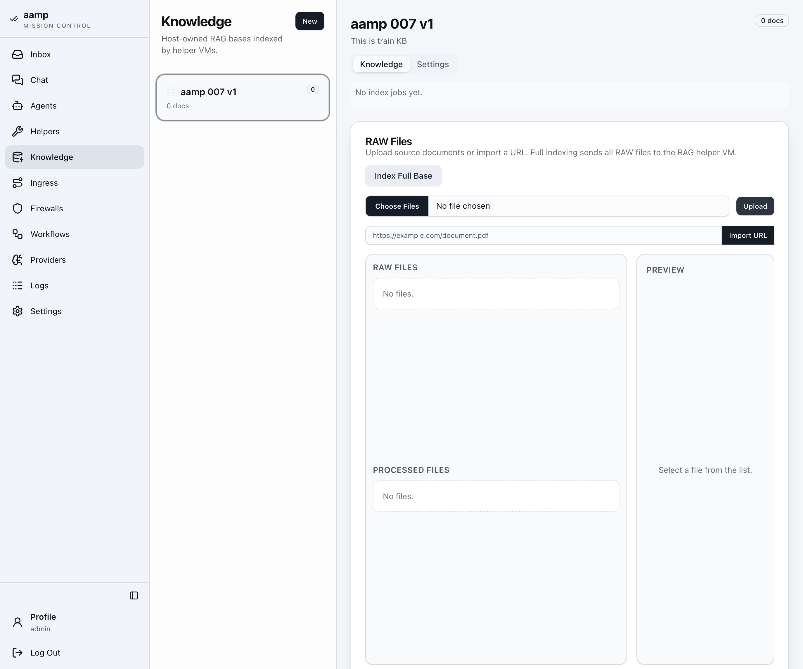 Step 18 of the RAG knowledge base walkthrough