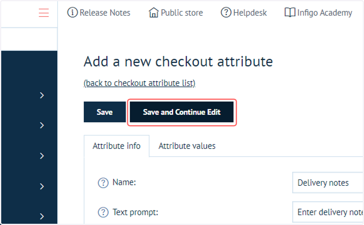 Click on Save and Continue Edit